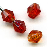 Vintage translucent red bicone. 6mm. Pkg of 20. b11-rd-0760