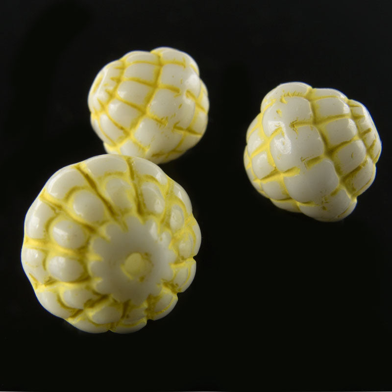 Vintage Austrian Molded "Beehives". 12mm. Pkg of 5.