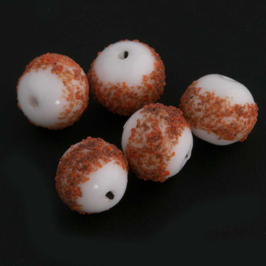 Vintage German sugar beads, 11mm. Pkg of 5. B11-YO-0328-2