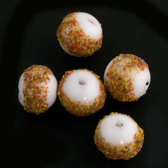 Vintage German sugar beads. 8mm. Pkg of 5. b11-yo-0328b(e)