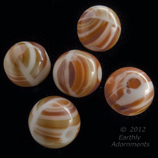 Czech agate like 8mm rounds. Pkg of 10. B11-YO-0340(e)