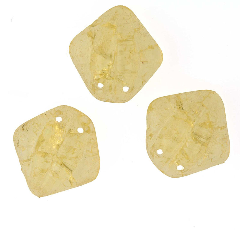 Antique Bohemian citrine glass sew-on or nailhead beads. 10mm. Pkg of 10.