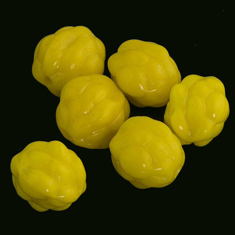 Vintage Czech Glass Berry Bead. 10mm. Pkg of 6. 