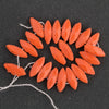 Antique opaque two hole marquise beads. 5x12mm. Pkg of 23.