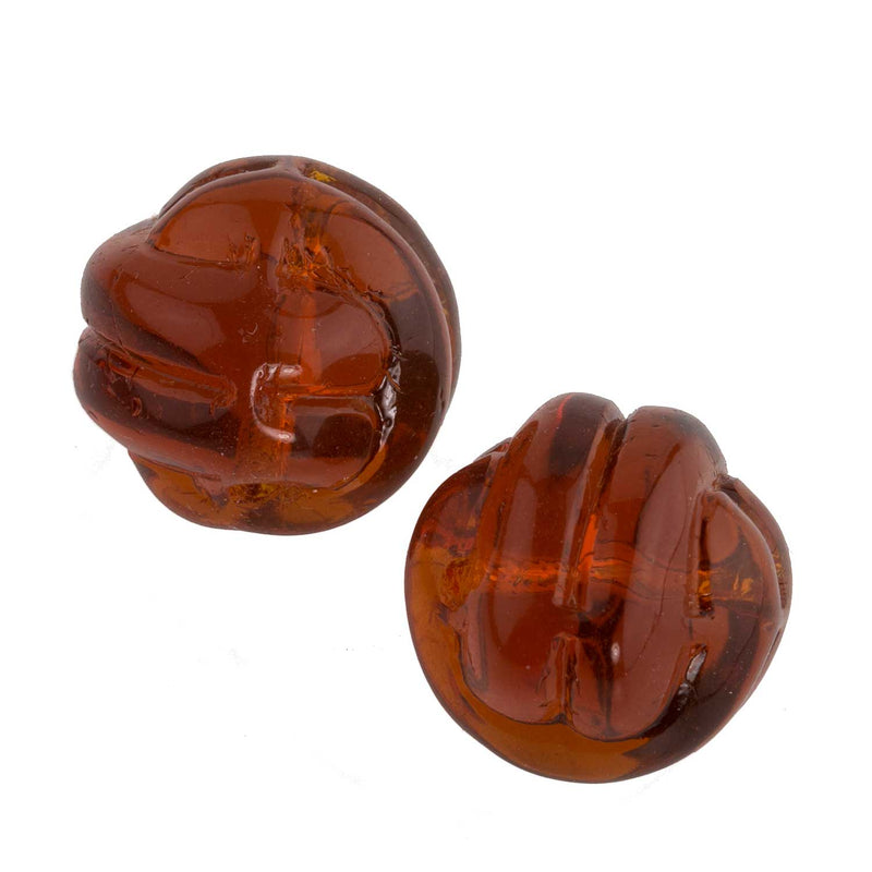 Vintage molded glass knots.15mm. Pkg of 1.