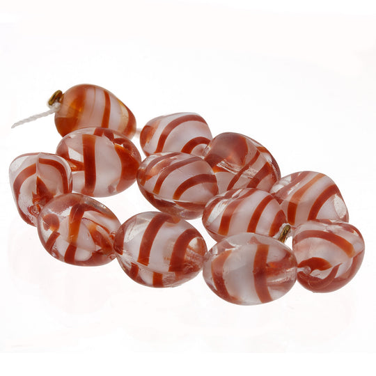 West German pinched givre teardrops. 15x12mm. Pkg of 1. b11-yo-0879