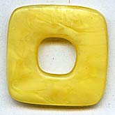 Yellow Satin Glass Square Rings, Gablonz. c.1926. 25mm. Pkg 1. b11-yo-0891