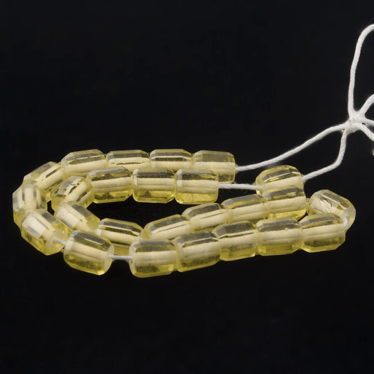 Vintage Czech faceted cylinders 7x5mm strand of 25. b11-yo-0900