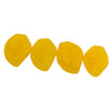 Vintage Czech opalescent lemon yellow glass leaf pendant. Pkg. of 6.
