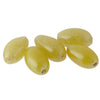 Chinese wound glass oval beads in an opaque light yellow. Hand made 1920s. 17x10mm. Pkg. 6.