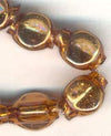 Rare Vintage Post-WWII Japanese Three-Sided Hollow Blown Glass Beads. Dark Gold. 5x5mm. Strand of 25.