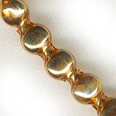 Rare Vintage Post-WWII Japanese Coin-Shaped Hollow Blown Glass Beads. Dark Gold. 5mm. Strand of 50. B11-YO-0505