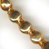 Rare Vintage Post-WWII Japanese Coin-Shaped Hollow Blown Glass Beads. Dark Gold. 5mm. Strand of 50.