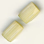 Vintage Bohemian Satin Glass Russian-cut Faceted Pentagons.  Pale-Yellow. 6x4mm. Pkg of 25. 
