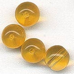 Vintage Czechoslovakian Amber Yellow Translucent Glass Rounds. 1950s. 5mm. Package of 25.