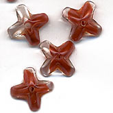 Vintage Czech 2-tone flower cap beads. 8 mm. Pkg. of 5.