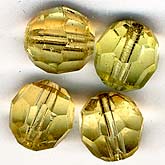 b11-yo-0764 Vintage German faceted jonquil rounds. 9mm Pkg of 10