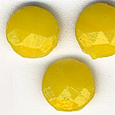 b11-yo-0823-Antique Bohemian opaque yellow nailhead beads. 6mm. Pkg of 25
