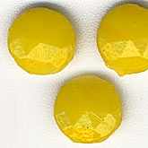 Antique Bohemian opaque yellow nailhead beads. 6mm. Pkg of 25