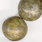  Vintage speckled light mustard yellow rounds. 7 mm. Pkg of 20