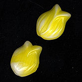 b11-yo-0833-Vintage pressed glass tulip bead. 9x7mm. Pkg of 10