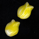Vintage pressed glass tulip bead. 9x7mm. Pkg of 10