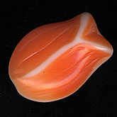 b11-yo-0834-Vintage pressed glass tulip bead. West Germany 16x12mm. Pkg of 4