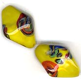 b11-yo-0847-Vintage large millefiore diamonds.India 23x15mm. Pkg of 6