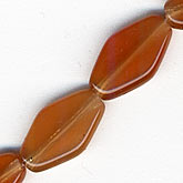 Czech carnelian glass diamonds. 13x8mm. Pkg of 10