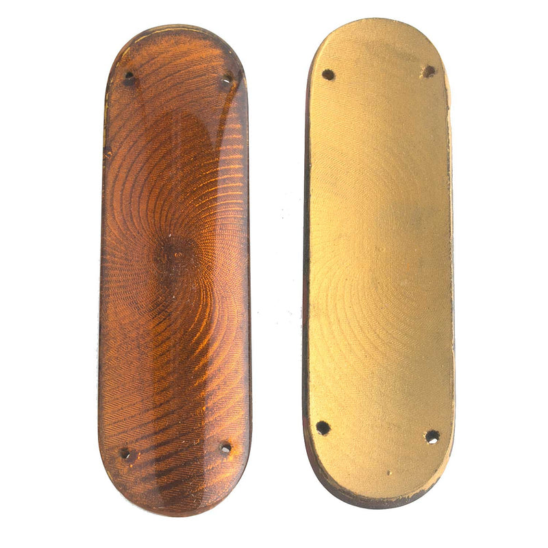 Madeira Colored Pendant or Cabochon, elongated glass oval. Bohemia. Pkg of 1. b11-yo-0944