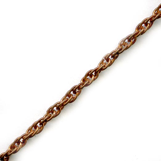 Vintage solid red brass rope chain 1.5mm. 3 feet. b12-chn572