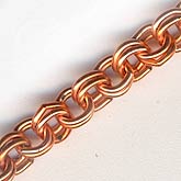 Double cable copper coated chain. 4mm. Per foot. 