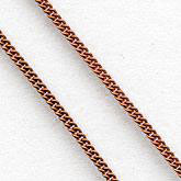 Vintage fine red brass curb chain, 2mm. Per foot.