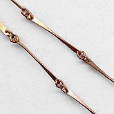 Vintage copper coated steel bar chain. 1.5mm. Per foot. b12-chn520
