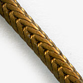 b12-chn526-Vintage solid brass foxtail chain. 2mm. Per foot.