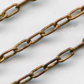 Vintage super-fine red brass cable chain. 2x1mm. Sold by the foot. b12-chn539