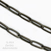Large etched brass oval cable chain, 22x7mm links. Per foot.