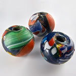 Vintage, Venetian-Style Millefiore Glass Rounds from India. Package of 4