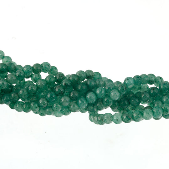 4mm vintage green aventurine round beads in 16 inch strands. B4-ave215