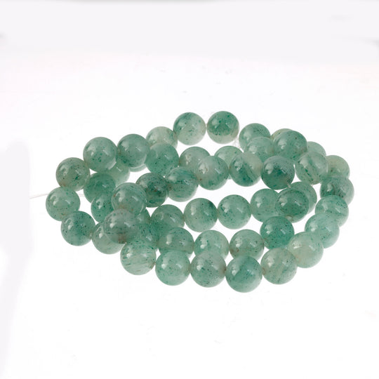 Old stock 8mm vintage green aventurine round beads.1990s. Pkg12.  B4-ave217
