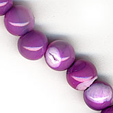 Vintage violet mother of pearl rounds. Pkg of 10. b15-mop102