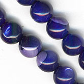 Vintage iris blue mother of pearl rounds. Pkg of 10. b15-mop102