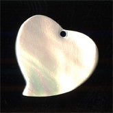 Vintage mother of pearl heart pendant, pkg of 2