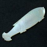 Antique Carved Chinese Mother of Pearl Fish Gaming Counter Pendant.Pkg.1.