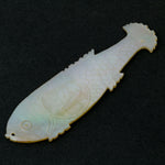 Antique Carved Chinese Mother of Pearl Fish Gaming Counter Pendant.Pkg.1.