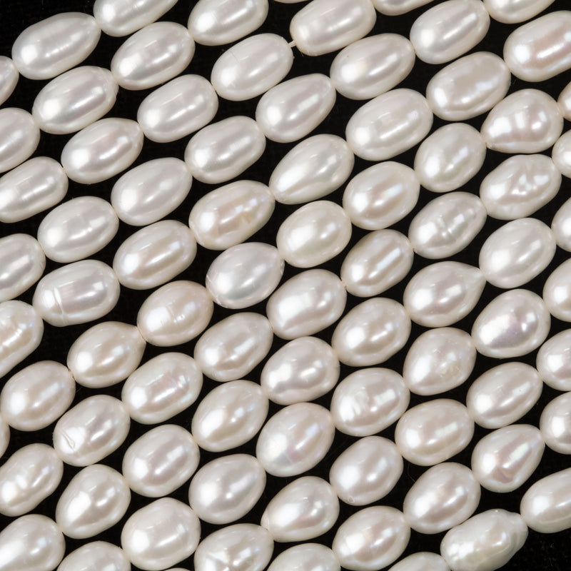 AA quality freshwater pearls, 7x5mm oval.  Vintage 1990s. 