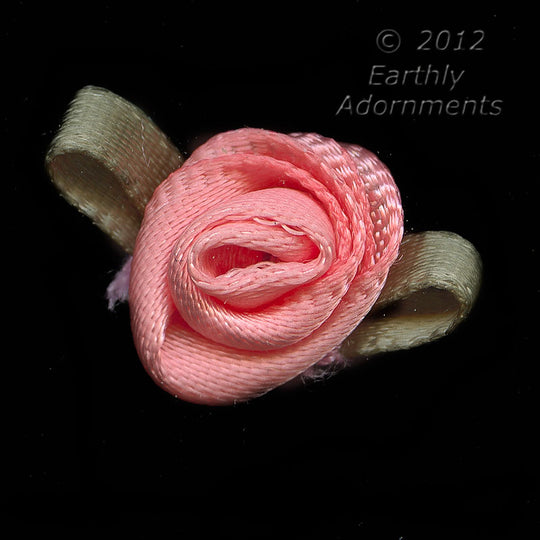 b16-113-Vintage pink satin roses. Package of 10