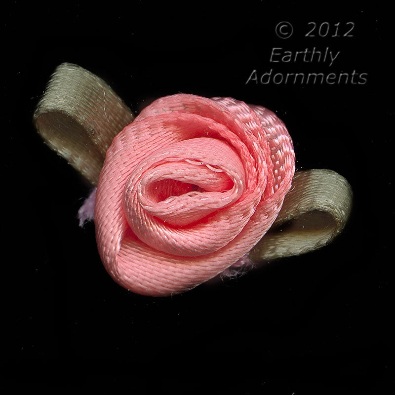 Vintage pink satin roses. Package of 10