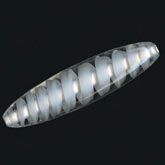 Vintage lampwork White ovals, West Germany, 30x8mm, sold individually.