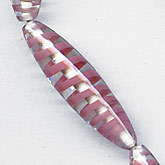 Vintage Clear and Pink Lampwork Ovals, West Germany,30x8mm, sold individually.